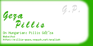 geza pillis business card